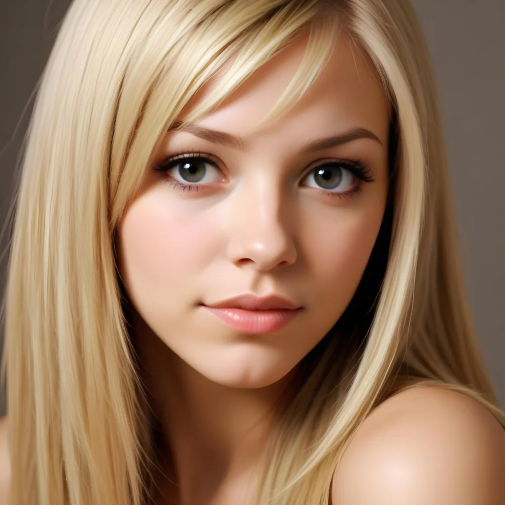 Close Up Of Blond Hair Light Skin Straight Hair Studio Shot 30