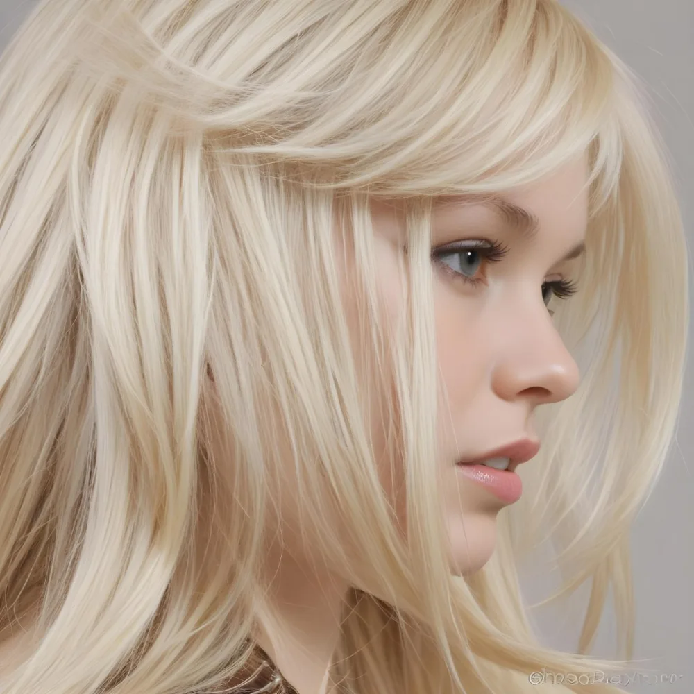 Close Up Of Blond Hair Light Skin Straight Hair Studio Shot 4 03b0
