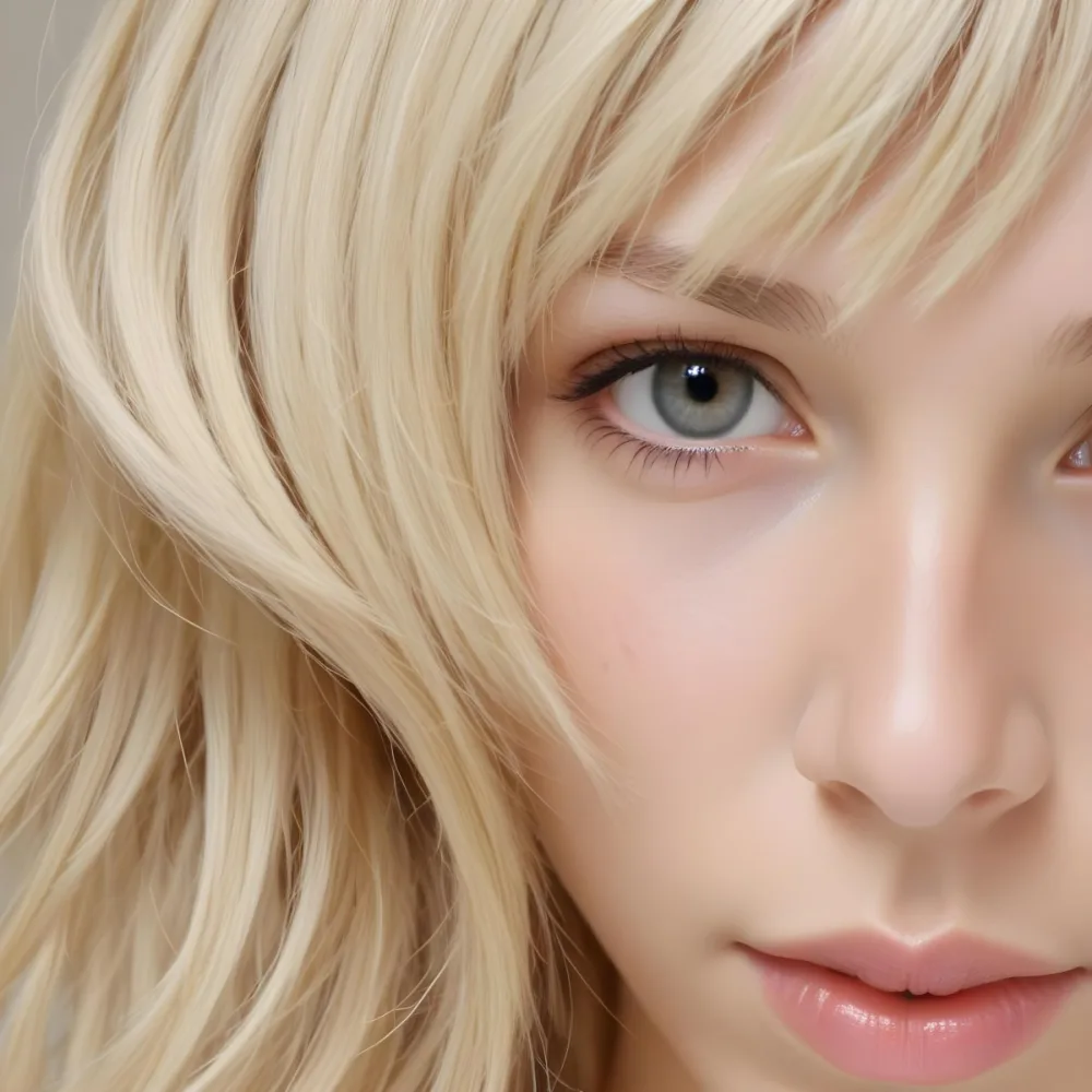 Close Up Of Blond Hair Light Skin Straight Hair Studio Shot 9 12b0