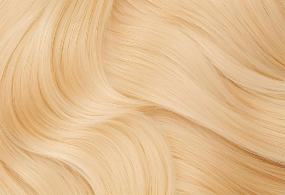 Close Up Of Blonde Hair Golden Blonde Color Shiny And Healthy Soft Waves Smooth Texture Clean And Bright Well Maintained Studio Lighting Professional Hair Care Product Advertisement 23 4055