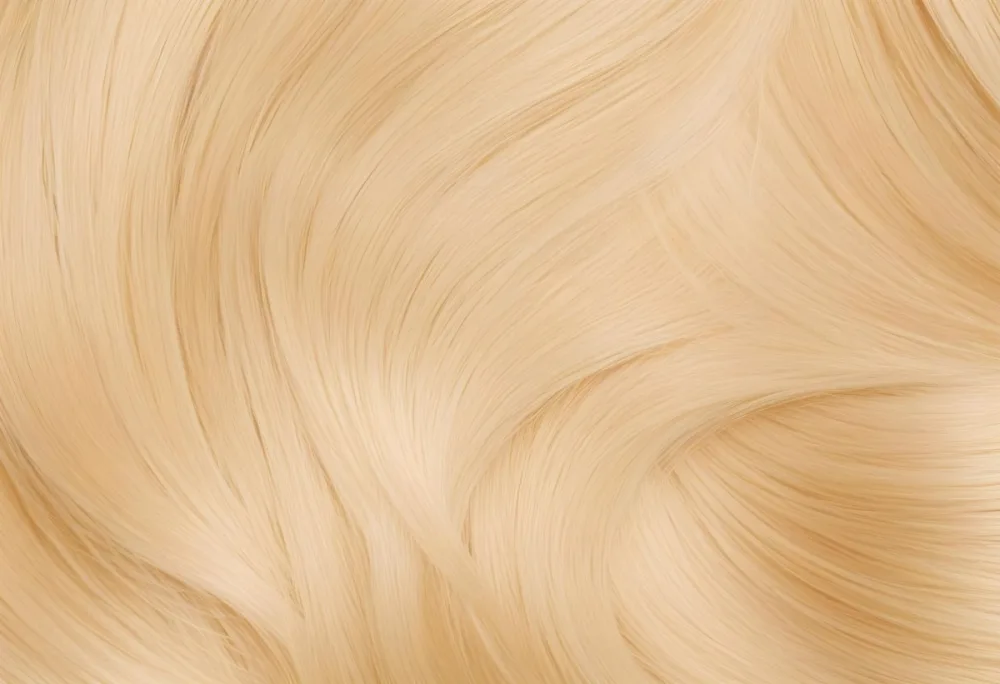 Close Up Of Blonde Hair Golden Blonde Color Shiny And Healthy Soft Waves Smooth Texture Clean And Bright Well Maintained Studio Lighting Professional Hair Care Product Advertisement 3 9803