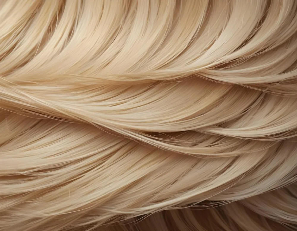 Close Up Of Blonde Hair With Natural Highlights Showcasing A Mix Of Light And Dark Shades Creating A Textured And Dimensional Effect On A Textured Background 37 0245