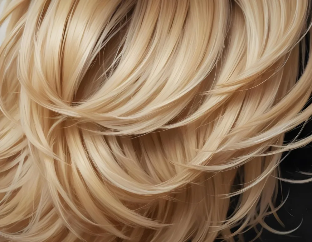 Close Up Of Blonde Hair With Natural Highlights Showcasing A Mix Of Light And Dark Shades Creating A Textured And Dimensional Effect On A Textured Background 42 1669