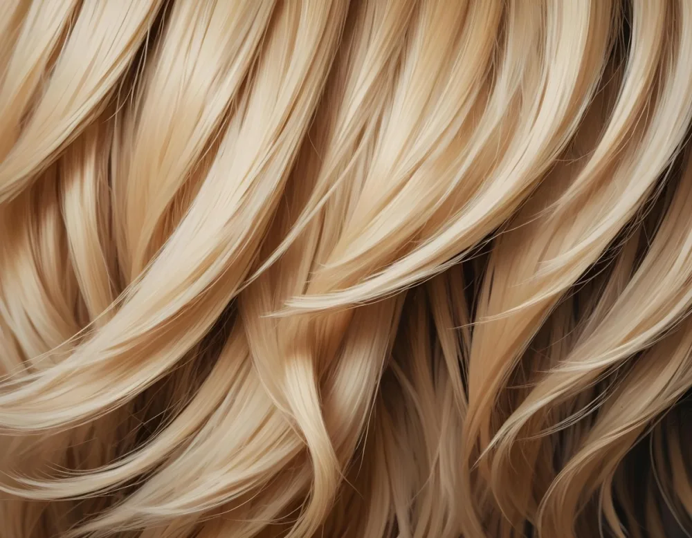 Close Up Of Blonde Hair With Natural Highlights Showcasing A Mix Of Light And Dark Shades Creating A Textured And Dimensional Effect On A Textured Background 52 D855