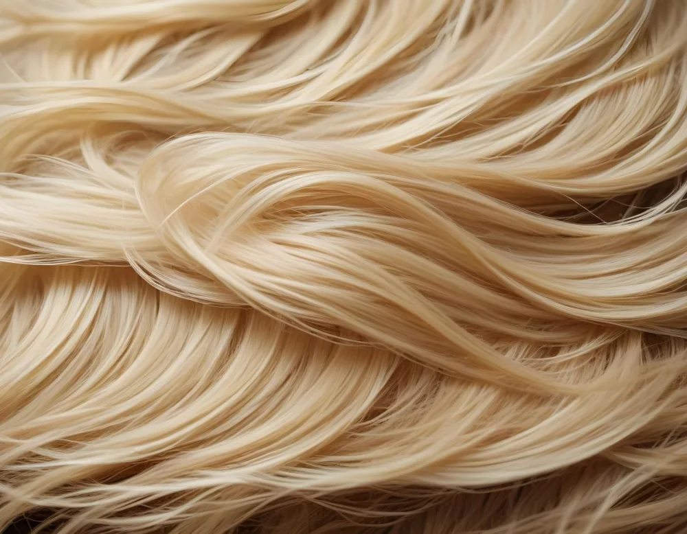 Close Up Of Blonde Hair With Natural Highlights Showcasing A Mix Of Light And Dark Shades Creating A Textured And Dimensional Effect On A Textured Background 55 B672