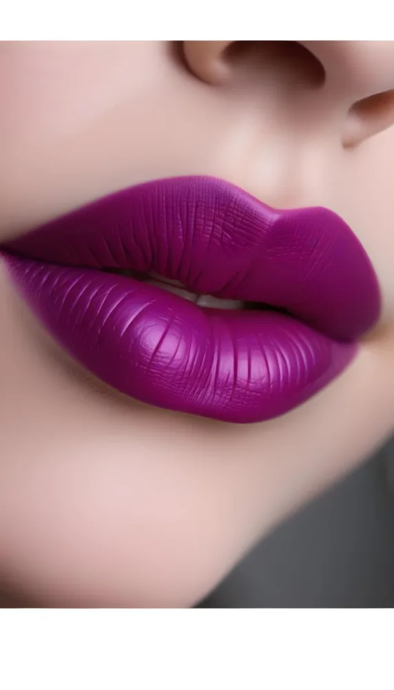 Close Up Of Full Lips With Bold Purple Lipstick Showcasing A Gradient Effect From Dark To Lighter Shades Of Purple The Background Is Dark Emphasizing The Lips 35 Babd