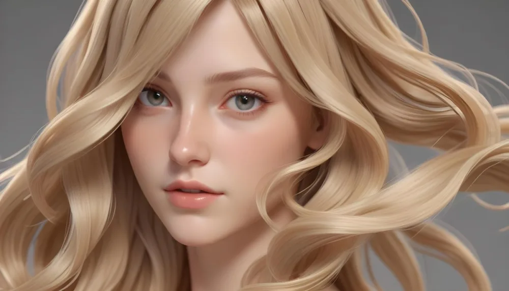 Close Up Of Long Blonde Hair Shiny And Flowing With Subtle Waves In A Studio Setting With Neutral Background 70 Ca05