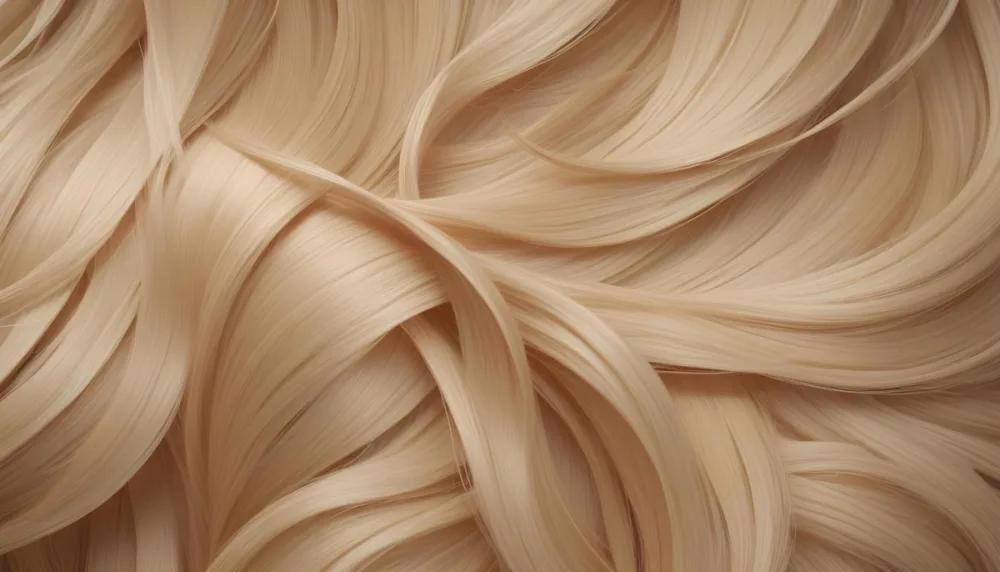Close Up Of Long Blonde Hair Shiny And Flowing With Subtle Waves In A Studio Setting With Neutral Background 71 3ae3