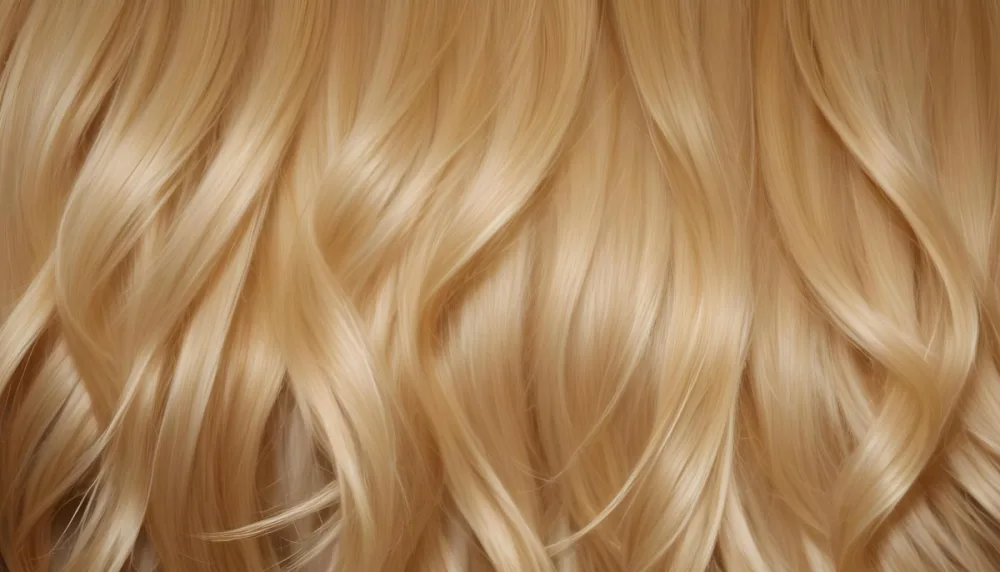 Close Up Of Long Blonde Hair Shiny And Flowing With Subtle Waves In A Studio Setting With Neutral Background 9 8781