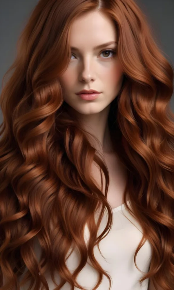 Close Up Of Long Wavy Reddish Brown Hair 15