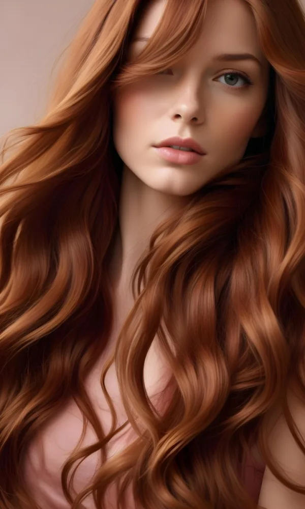 Close Up Of Long Wavy Reddish Brown Hair 21 B36b
