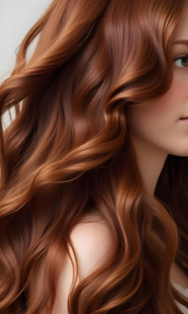 Close Up Of Long Wavy Reddish Brown Hair 9 C810