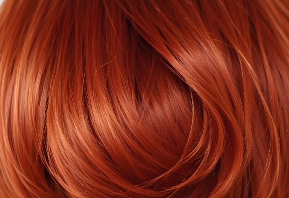Close Up Of Red Hair Strands Detailed Texture Light Color Natural Light Soft Focus Smooth Surface Hair Salon Beauty Product Hair Dye Fashion Accessory 40 E09b