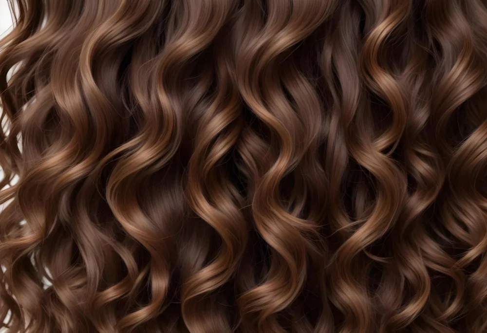 Closeup Of Wavy Curly Brown Hair 6 F106