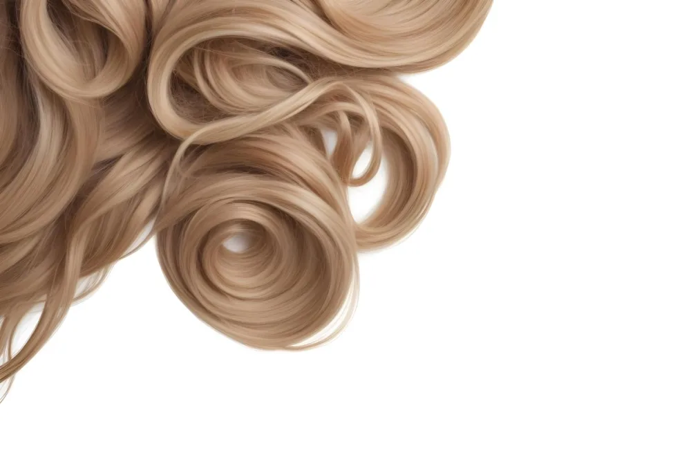 Curly Blonde Hair On A White Background 11 327d