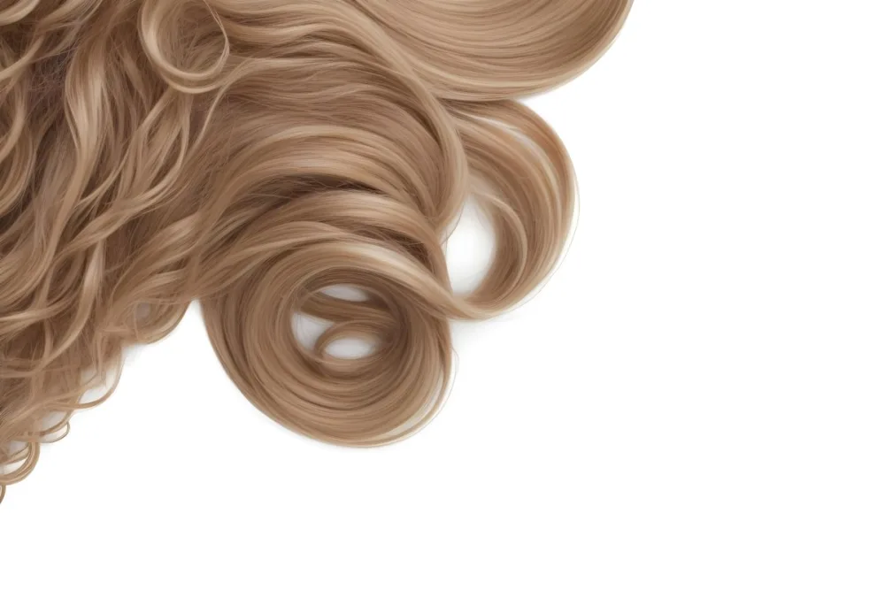 Curly Blonde Hair On A White Background 15 B341