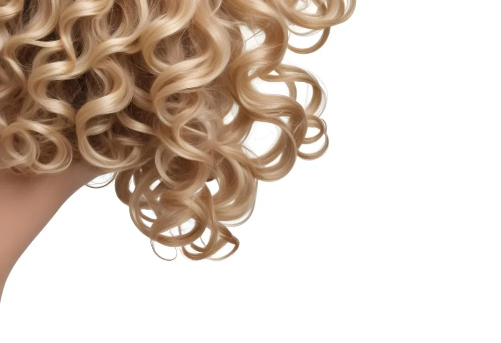 Curly Blonde Hair On A White Background 8 9c5e
