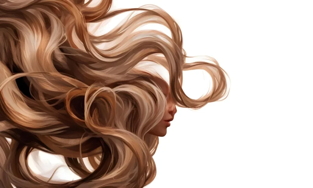 Curly White Hair Strands Light Reflections White Background 20 C6ae