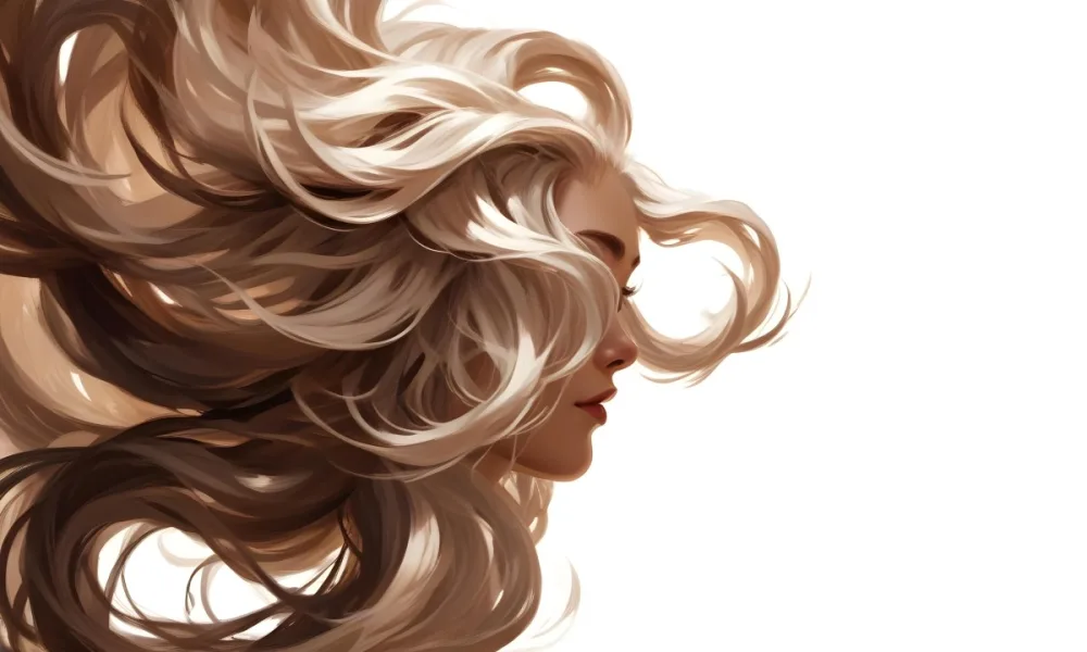 Curly White Hair Strands Light Reflections White Background 26 1b20