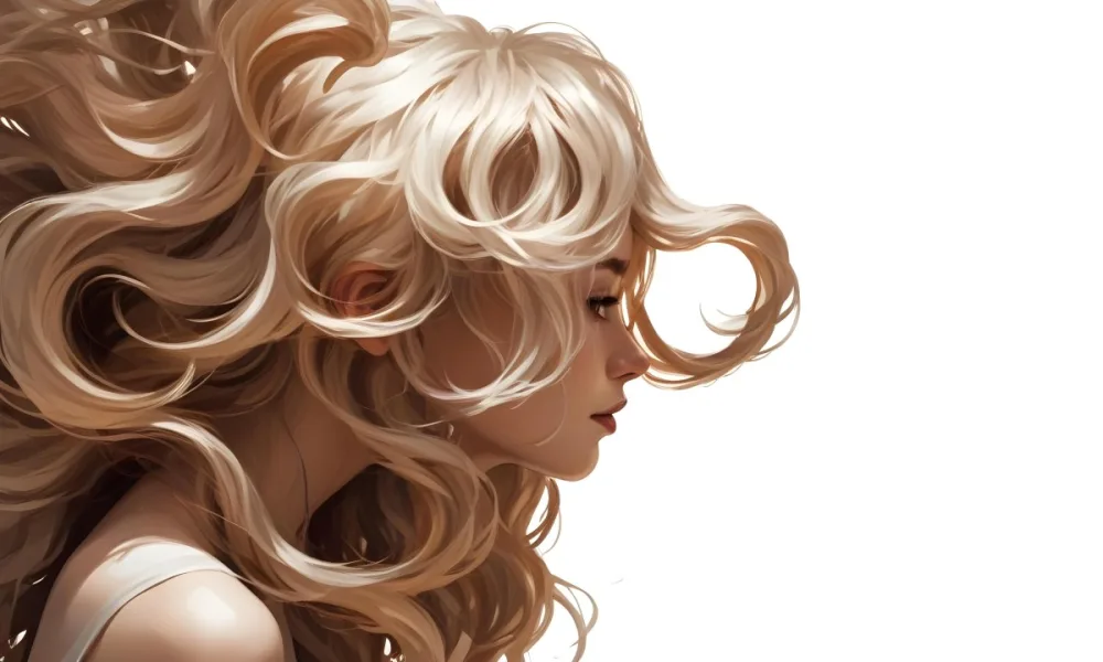 Curly White Hair Strands Light Reflections White Background 9 A8dd