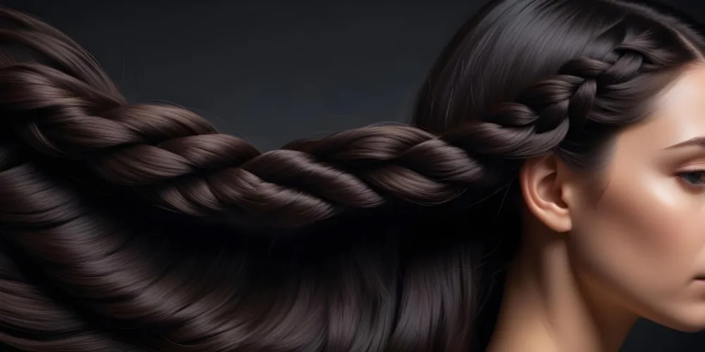 Dark Shiny Hair With Smooth Flowing Strands Showcasing Intricate Braiding And Texture With A Blurred Background 5 9df2