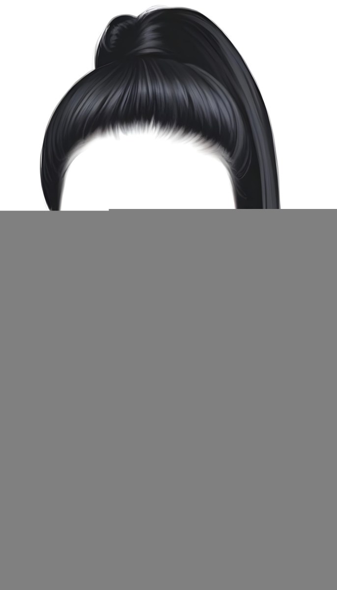 Digital Painting A Long Sleek Hairstyle With Straight Black Hair Featuring A Prominent Fringe At The Front And Longer Strands Cascading Down The Sides The Hair Has A Shiny Texture And Is Styled To Appear Smooth And F 46 C566