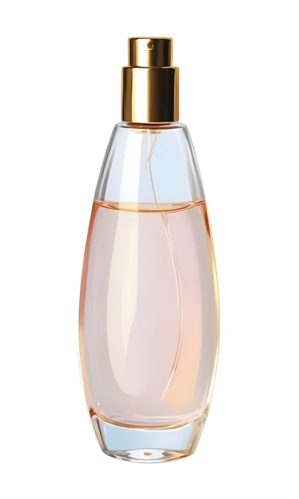 Digital Painting A Perfume Bottle With A Golden Cap And A Transparent Body Filled With A Light Pink Liquid Isolated On A White Background Bold And Slim Lines Brush Strokes 19 9c69