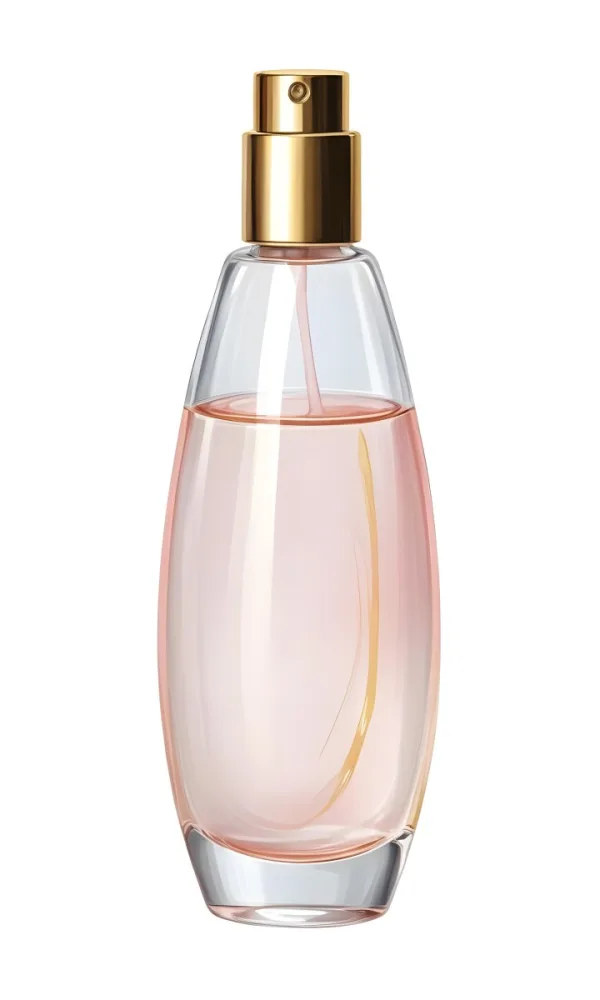 Digital Painting A Perfume Bottle With A Golden Cap And A Transparent Body Filled With A Light Pink Liquid Isolated On A White Background Bold And Slim Lines Brush Strokes 27 Ec1d