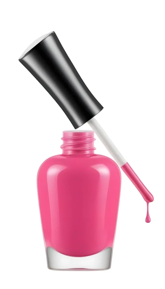 Digital Painting A White Nail Polish Bottle With A Pink Cap And A Brush With White Nail Polish Dripping From It Isolated On A Pink Background Bold And Slim Lines Brush Strokes 10 F6f3