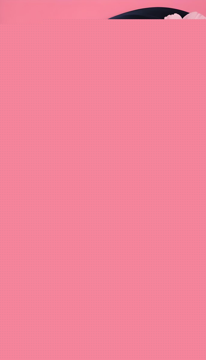 Digital Painting A White Woman 22 Years Old Black Lips And Black Eyeshadow Black Veil Pink Flower In The Foreground Pink Background Bold And Slim Lines Brush Strokes 19 8df7