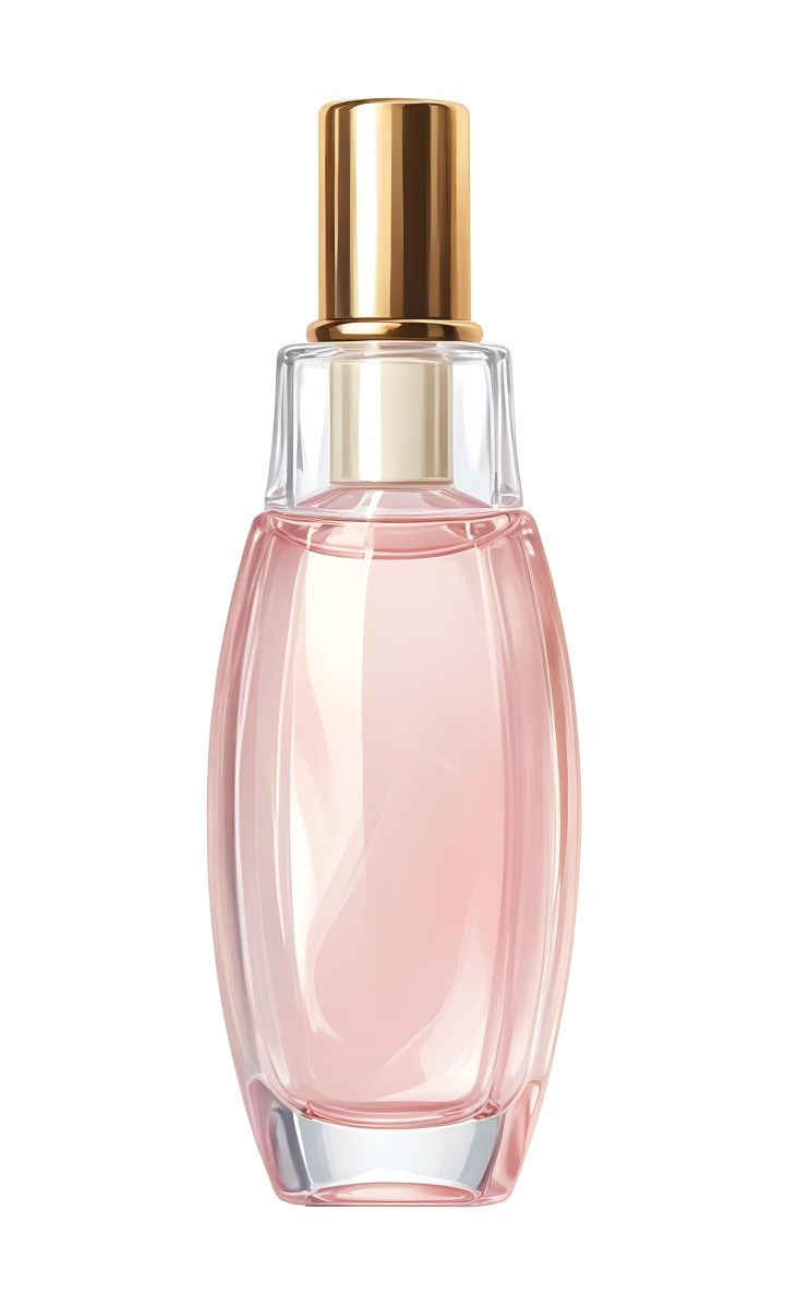 Digital Painting A Perfume Bottle With A Golden Cap And A Transparent Body Filled With A Light Pink Liquid Isolated On A White Background Bold And Slim Lines Brush Strokes 43 4db5