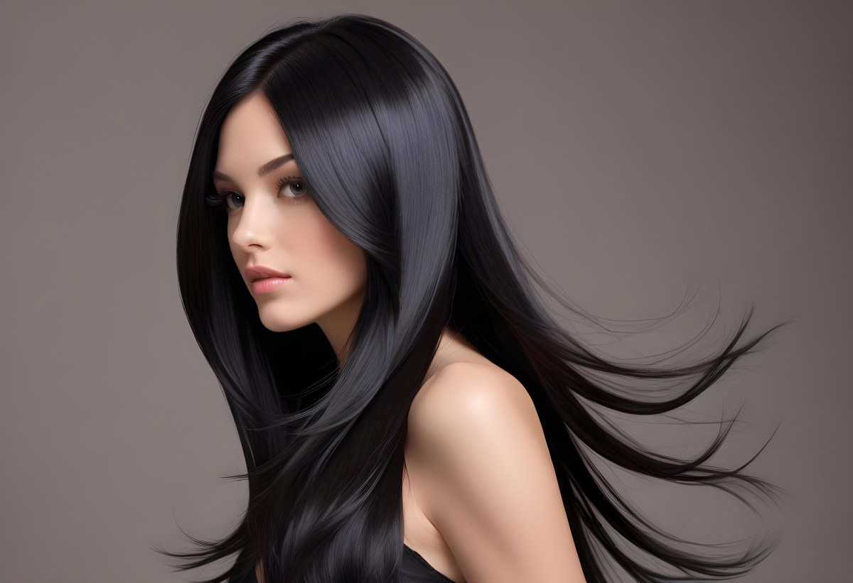 Flowing Black Hair With Smooth 8 85c1