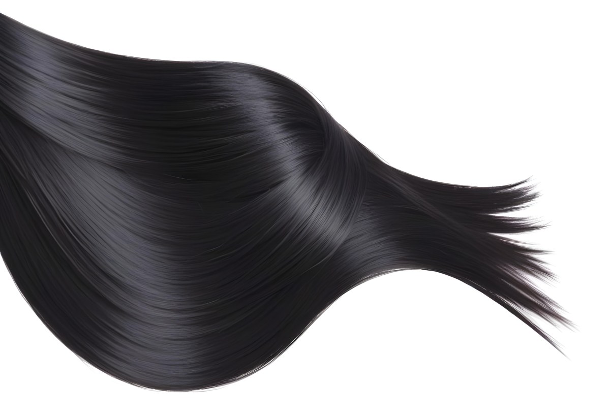 Flowing Black Hair With Smooth Shiny Strands 12 E592