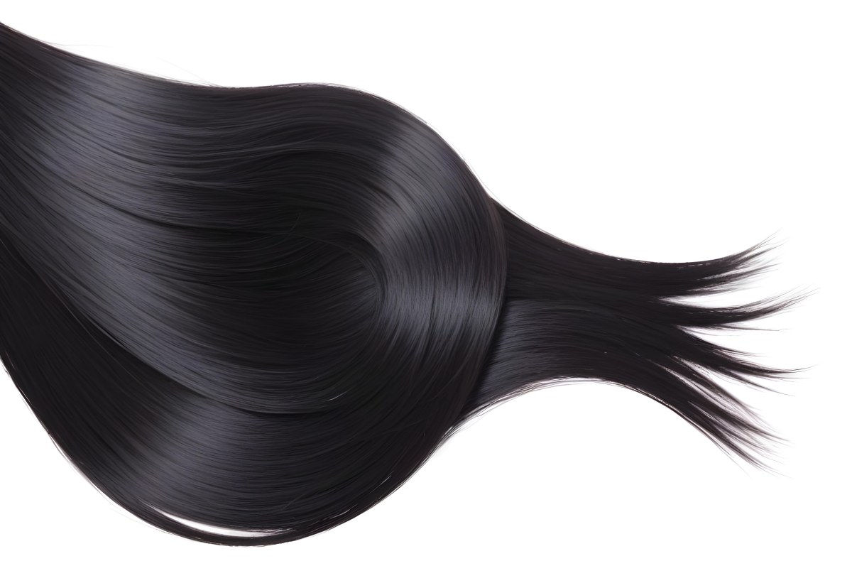 Flowing Black Hair With Smooth Shiny Strands 16 E848