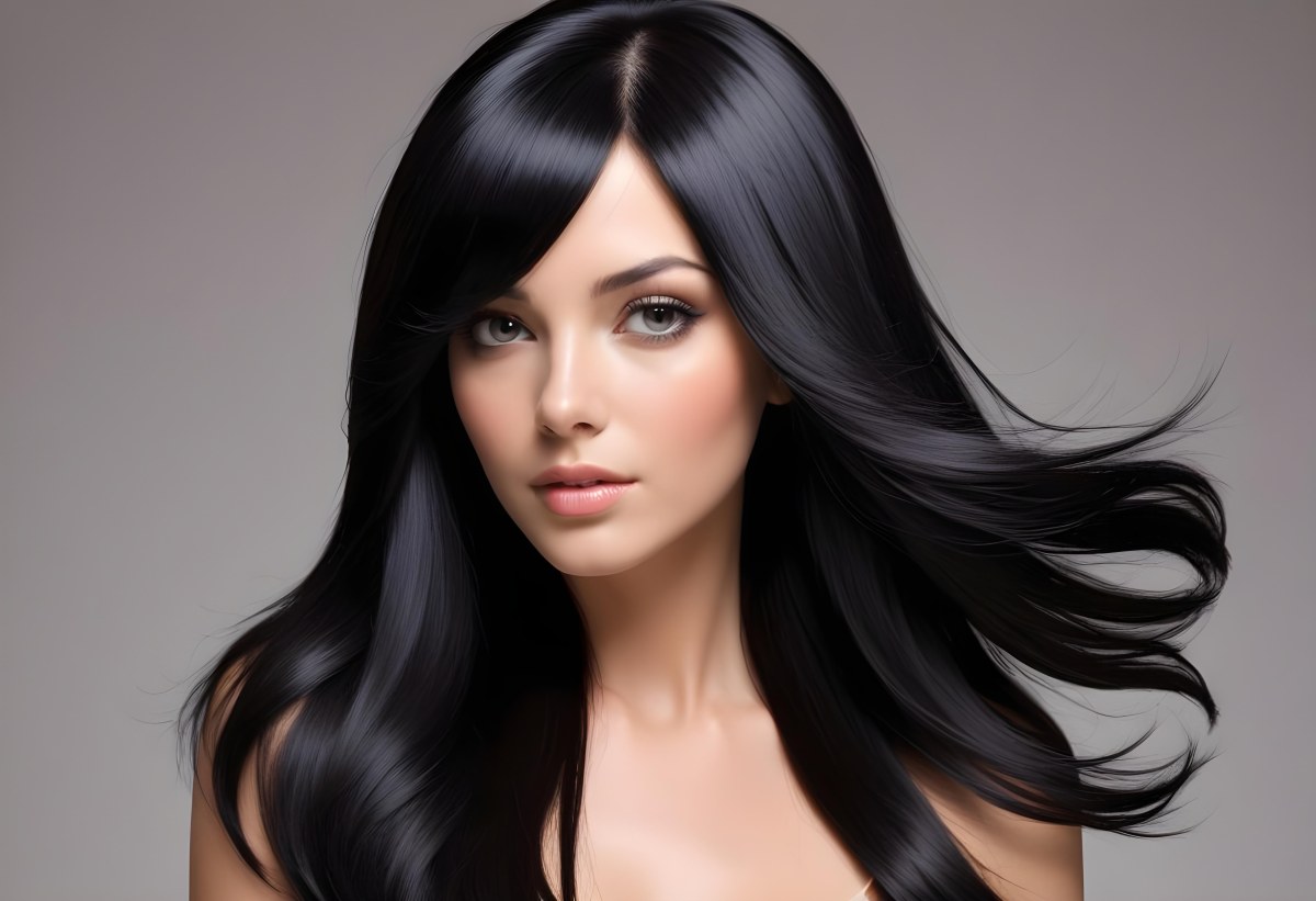 Flowing Black Hair With Smooth Shiny Strands 9 6482