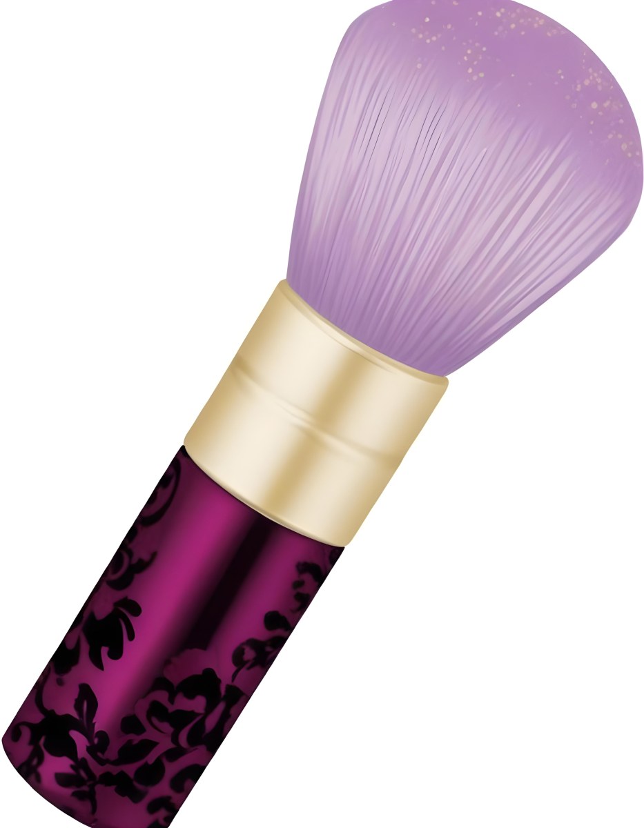 Makeup Brush With Golden Bristles Pink Ring And A Golden Handle With Golden Floral Patterns Isolated On A Golden Background 2 0c73