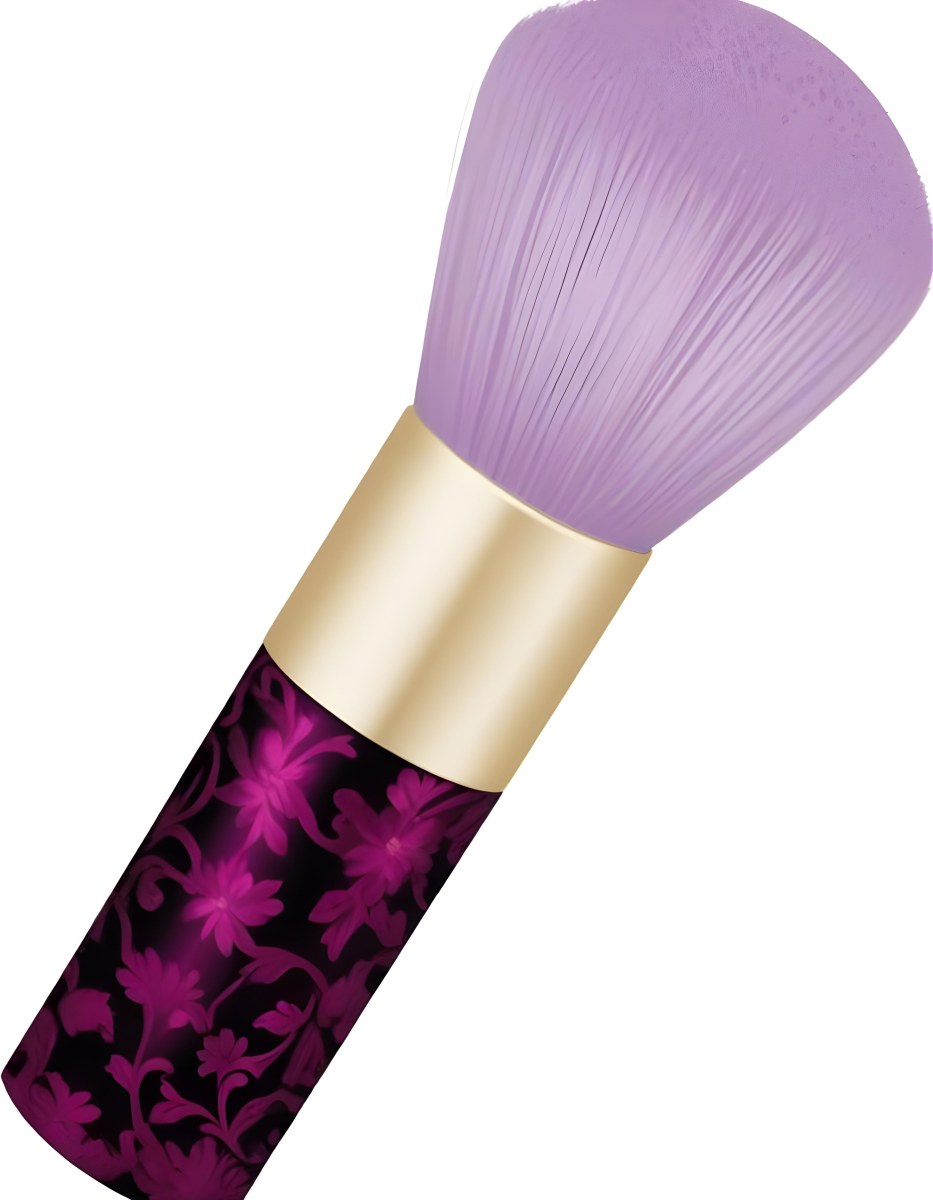 Makeup Brush With Golden Bristles Pink Ring And A Golden Handle With Golden Floral Patterns Isolated On A Golden Background 3 63ba