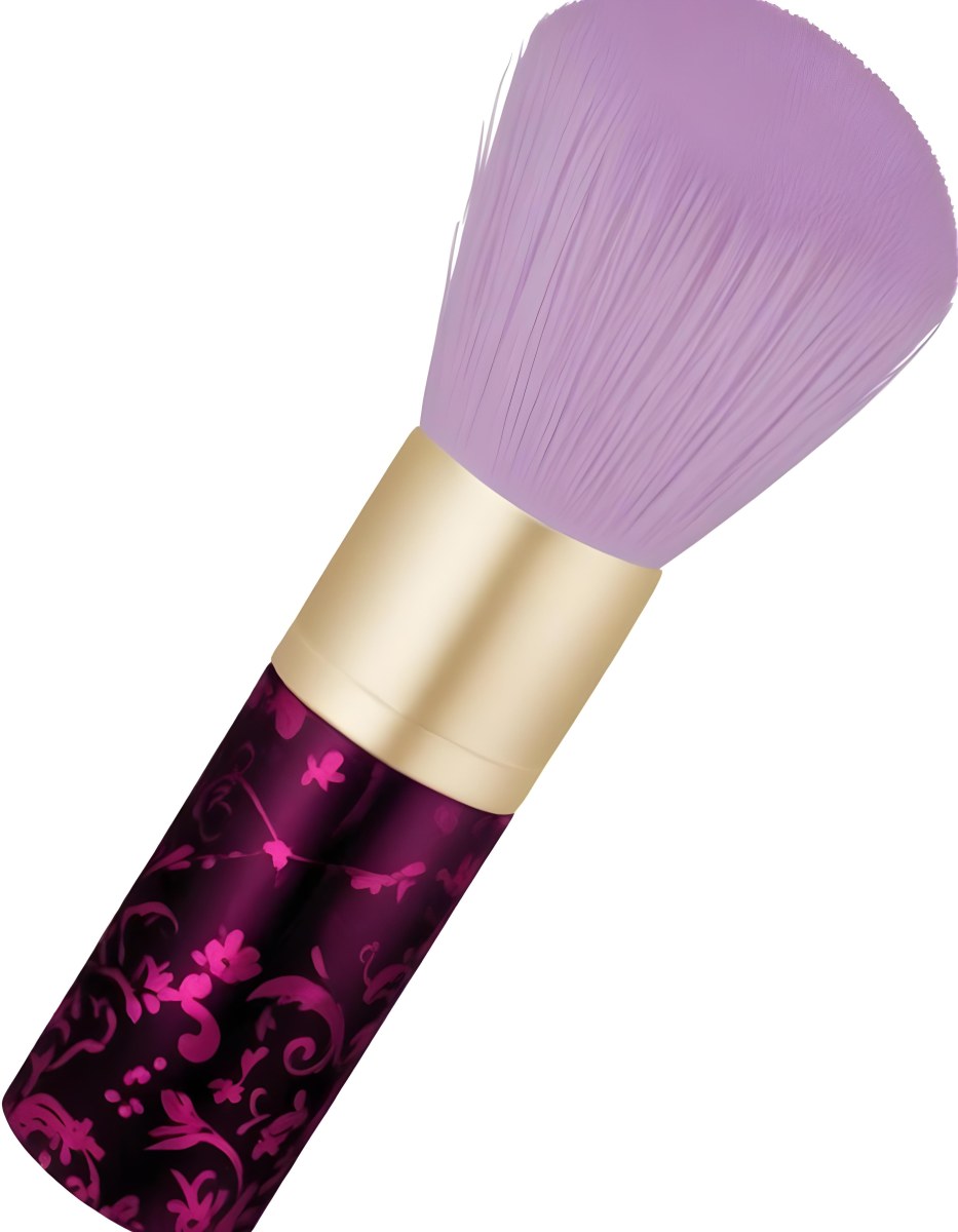 Makeup Brush With Golden Bristles Pink Ring And A Golden Handle With Golden Floral Patterns Isolated On A Golden Background 30 3057