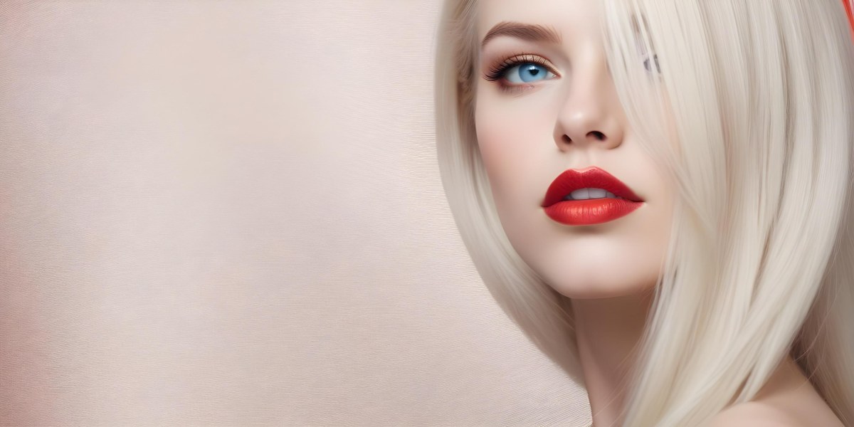 Minimal Soft Studio Light Photography A Close Up Portrait Of A Young Caucasian Woman With Long Straight Platinum Blonde Hair And Bright Blue Eyes She Has Full Red Lips And Is Wearing Dramatic Makeup The Backg 12 Fea1