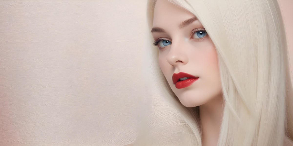 Minimal Soft Studio Light Photography A Close Up Portrait Of A Young Caucasian Woman With Long Straight Platinum Blonde Hair And Bright Blue Eyes She Has Full Red Lips And Is Wearing Dramatic Makeup The Backg 19 Ee50