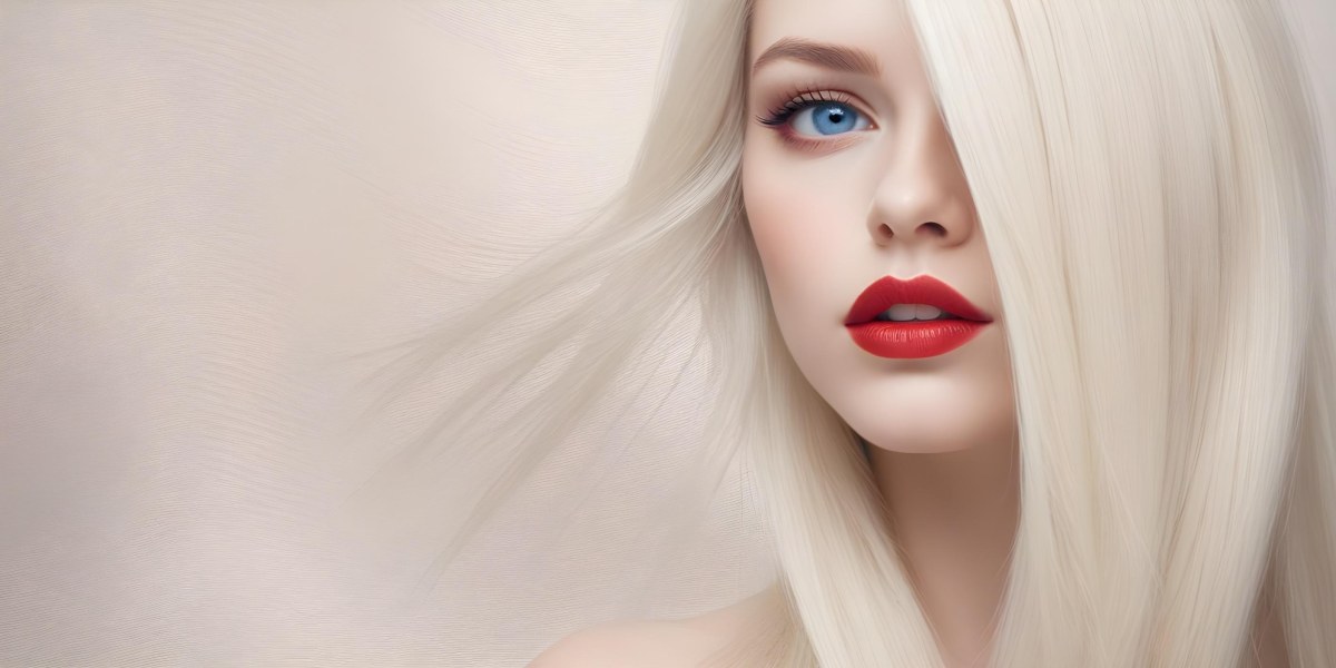 Minimal Soft Studio Light Photography A Close Up Portrait Of A Young Caucasian Woman With Long Straight Platinum Blonde Hair And Bright Blue Eyes She Has Full Red Lips And Is Wearing Dramatic Makeup The Backg 9 63f1