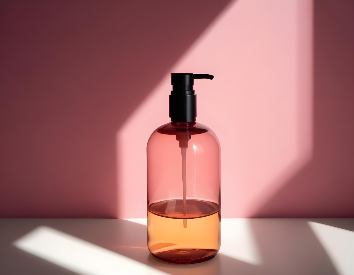 Minimal Soft Studio Light Photography A Pink Glass Bottle