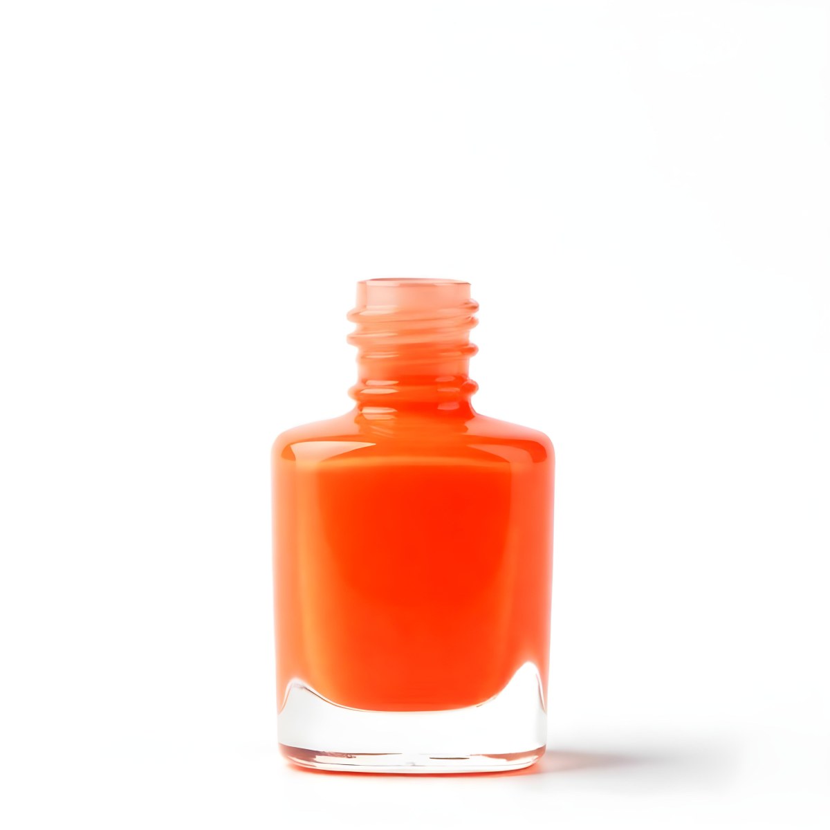 Orange Nail Polish Bottle With Brush The Bottle Is Gray The Background Is White 14 7545