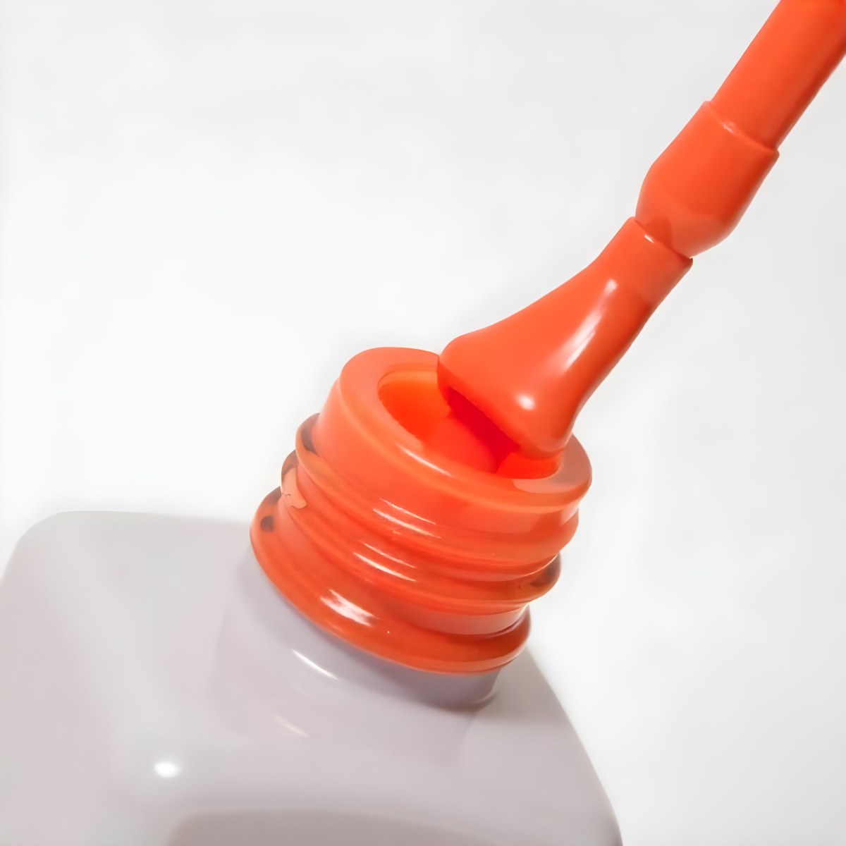 Orange Nail Polish Bottle With Brush The Bottle Is Gray The Background Is White 3 44c9