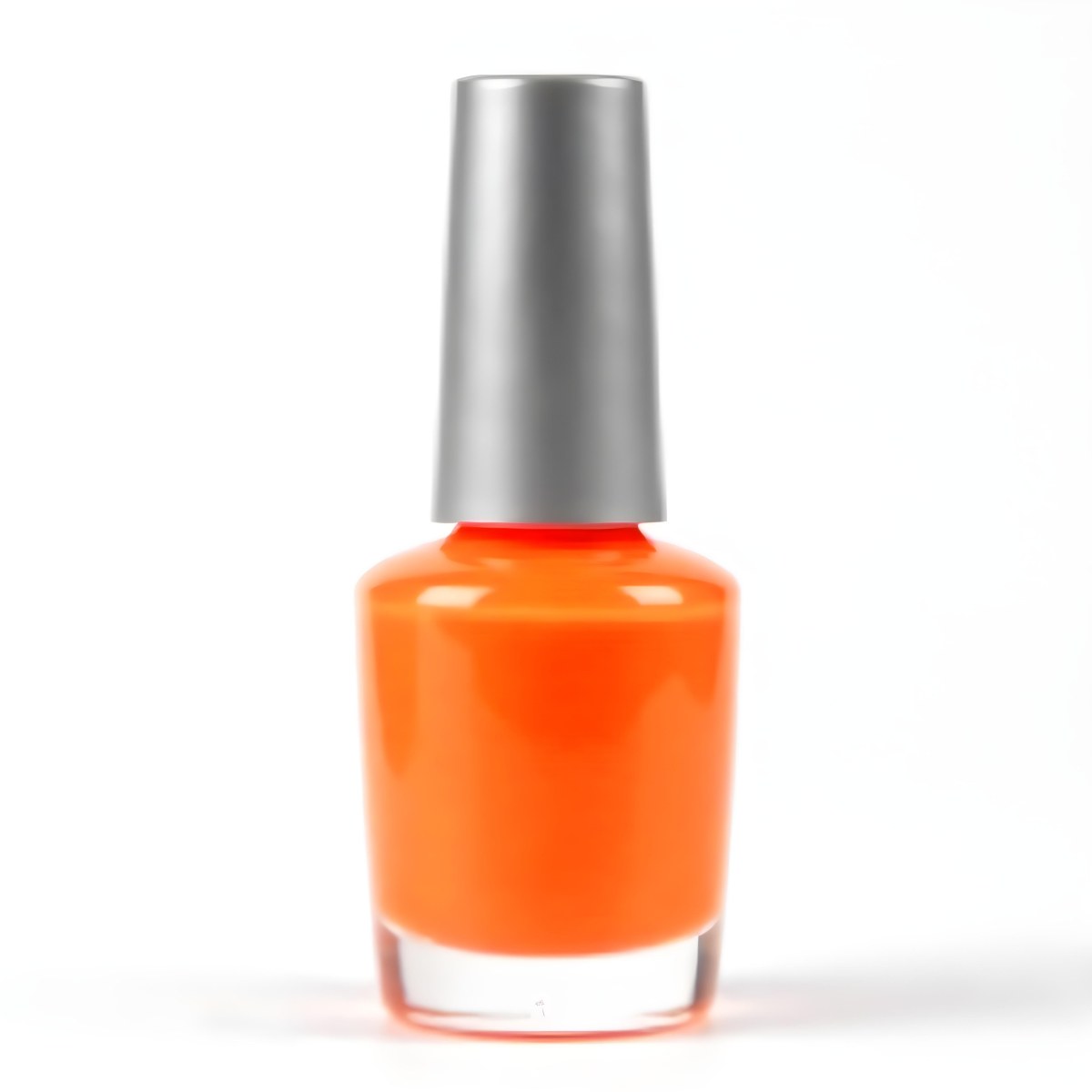 Orange Nail Polish Bottle With Brush The Bottle Is Gray The Background Is White 4 8fdb