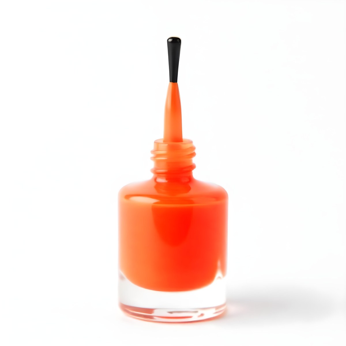 Orange Nail Polish Bottle With Brush The Bottle Is Gray The Background Is White 8 B1d3