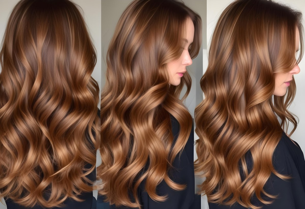 Wavy Golden Brown Hair With A Shiny Healthy Appearance 11 090d