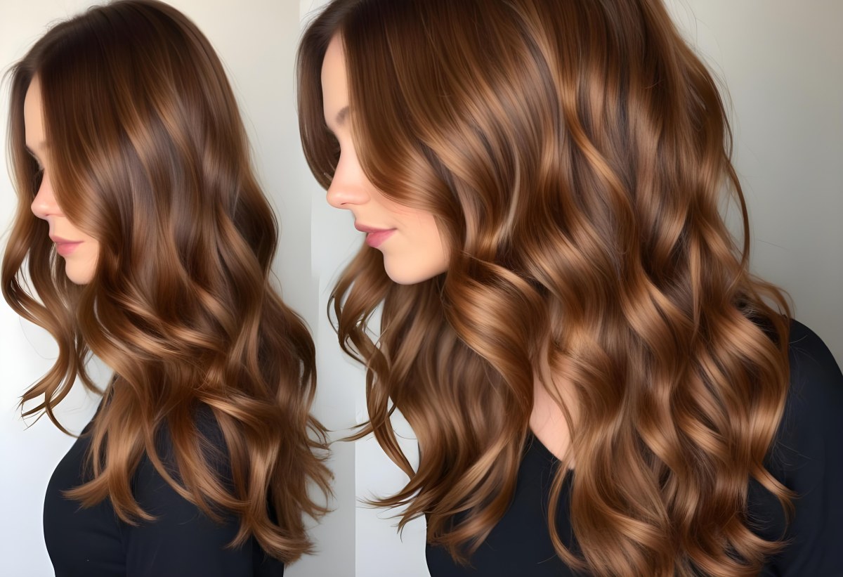 Wavy Golden Brown Hair With A Shiny Healthy Appearance 18 7e45