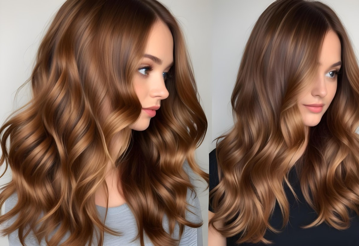 Wavy Golden Brown Hair With A Shiny Healthy Appearance 21 Bdf0