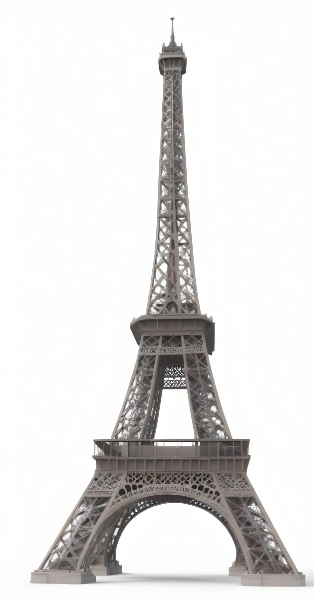 3d Model Eiffel Tower On A White Background Figure Octane Render Volumetric Highly Detailed Videogame Aesthetic 18 D59c